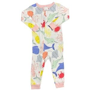 Carter's 12M white colorful sea creature pajamas
